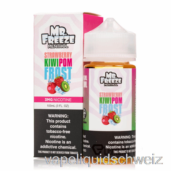 Erdbeer-Kiwi-Pom-Frost – Mr. Freeze – 100 Ml, 0 Mg Vape-Flüssigkeit, E-Liquid Schweiz